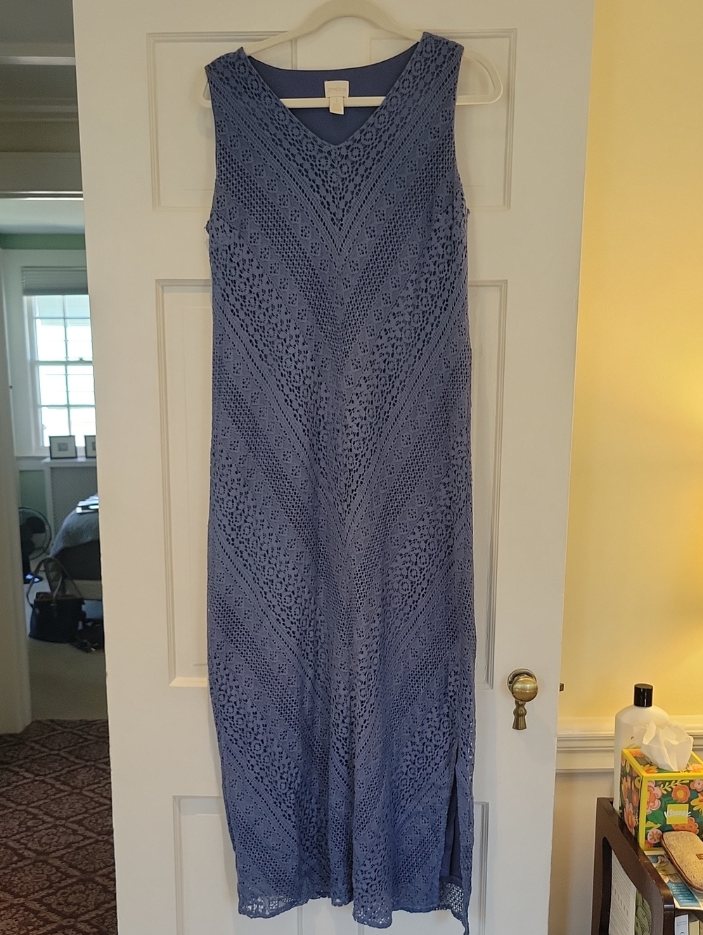 Chico's Periwinkle Lace V-Neck Maxi Dress